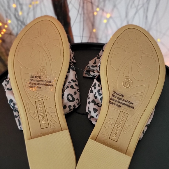 NWT WESTLOOP Leopard Bow slide sandals - Picture 7 of 14